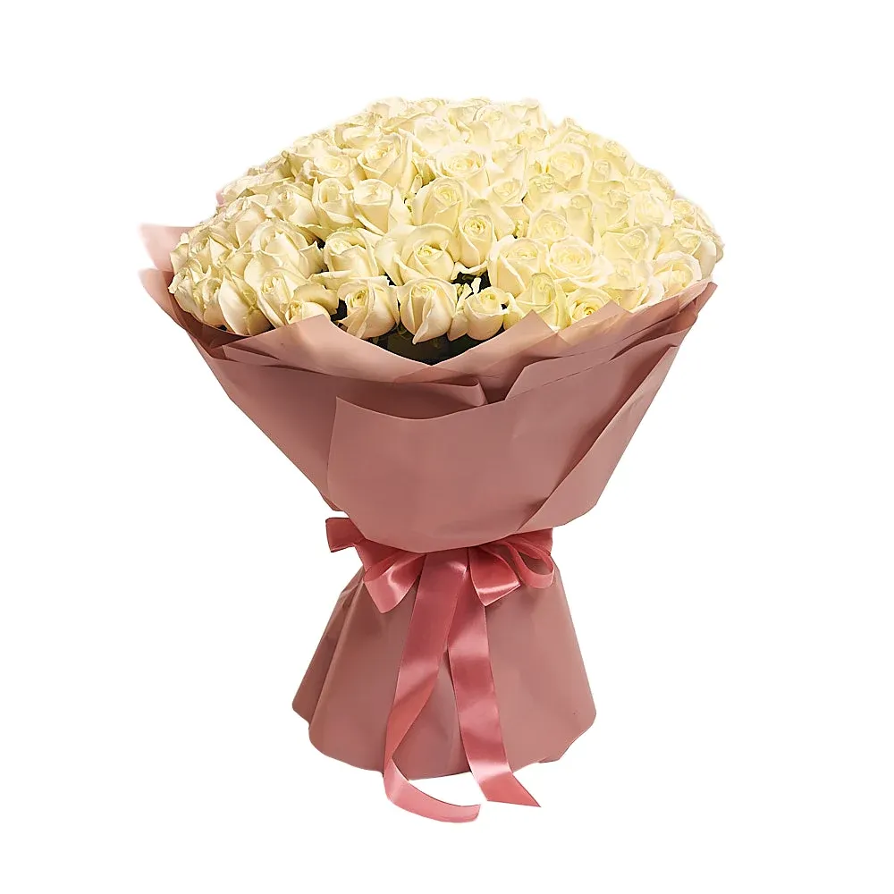 101 белая роза